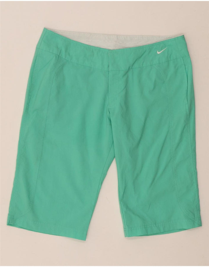 NIKE Damen Bermudashorts US 12/14 Large W34 Türkis Polyester