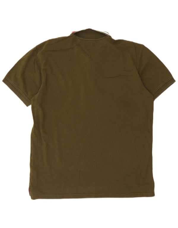 Tommy Hilfiger Herren-Poloshirt mit normaler Passform, 2XL, Khaki, Baumwolle