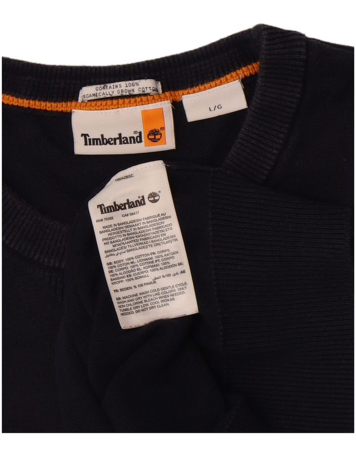 Timberland Herren-Pullover mit Rundhalsausschnitt, groß, marineblaue Baumwolle