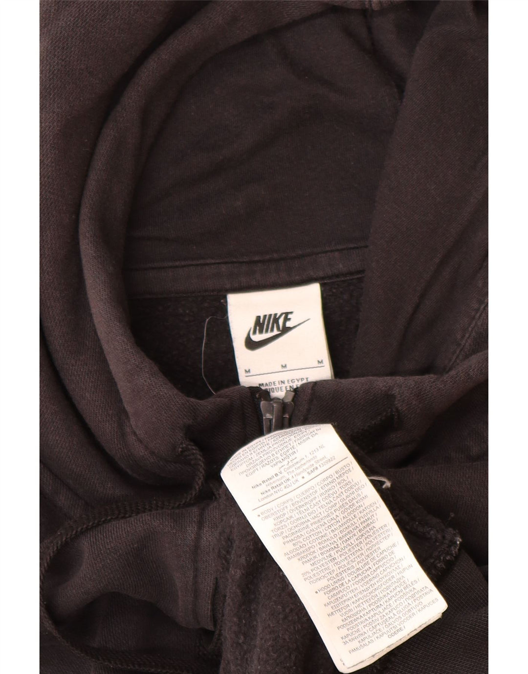 Nike Herren-Kapuzenpullover mit Reißverschluss, mittelschwarz, Baumwolle