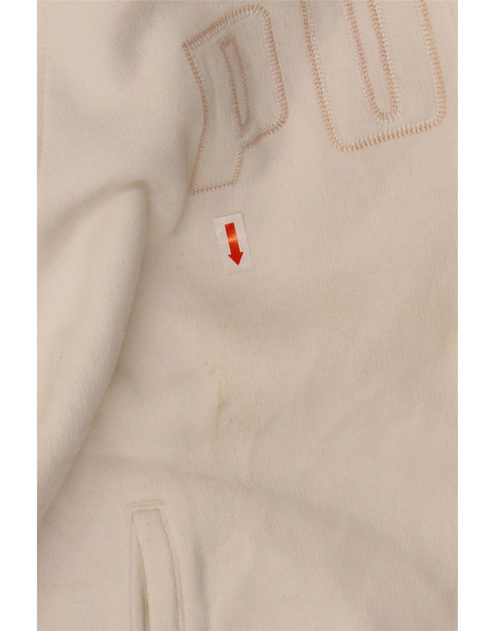 PUMA Damen Graphic Trainingsanzug Top Jacke UK 14 Medium Weiß