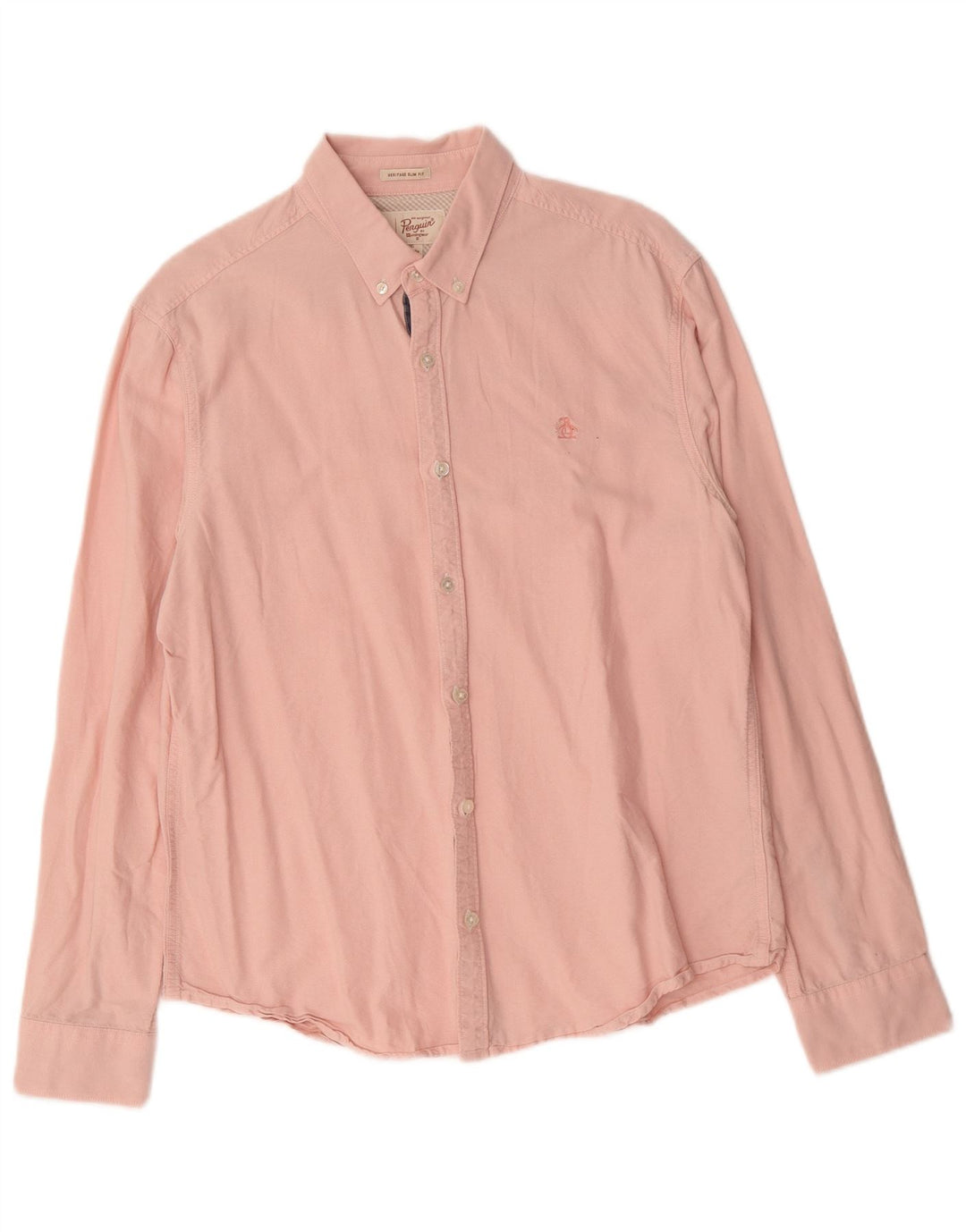 Penguin Herren Heritage Slim Fit Hemd, groß, rosa, Baumwolle
