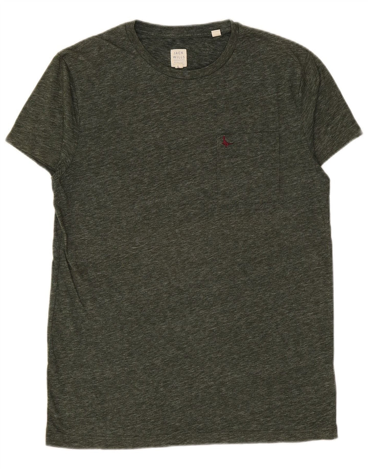 JACK WILLS Herren T-Shirt Top Small Khaki gefleckte Baumwolle