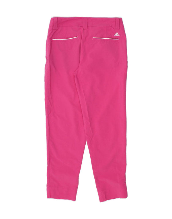 ADIDAS Womens Slim Cropped Trousers US 6 Medium W32 L26  Pink Nylon