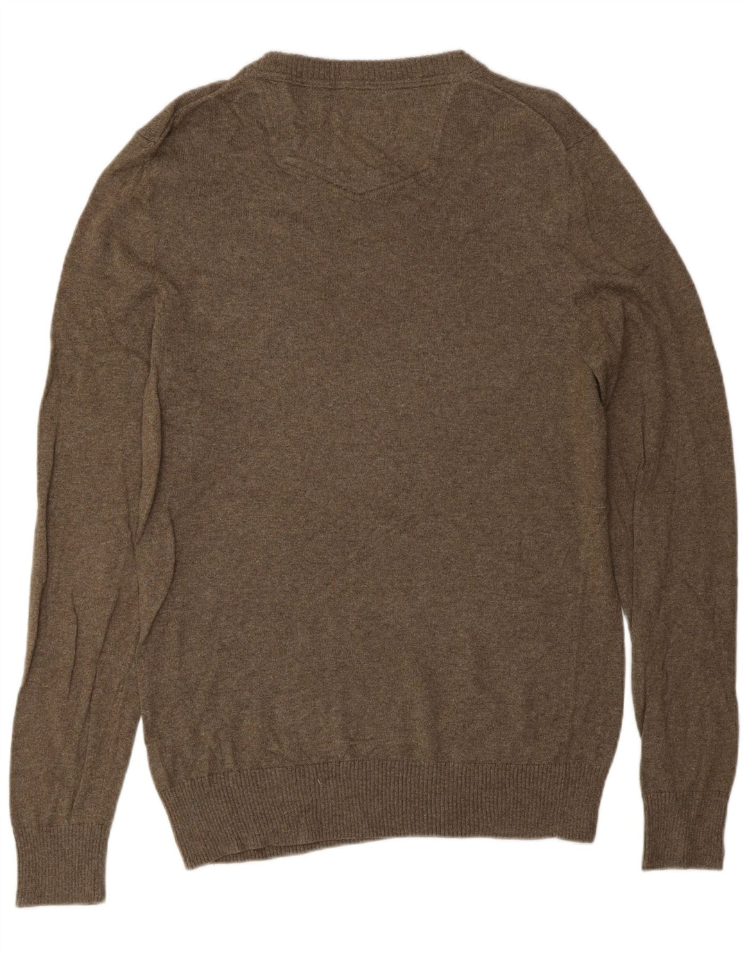 Fat Face Herren-Pullover mit V-Ausschnitt, mittlere Khaki-Baumwolle