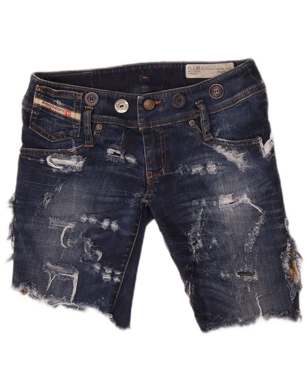 Diesel Damen Matic Skinny Slim Jeansshorts W28 Mittelmarineblaue Baumwolle