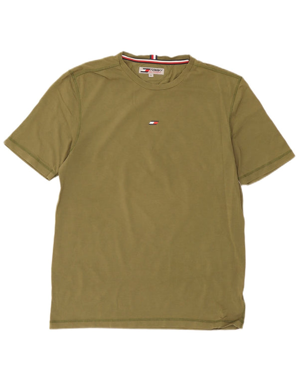 Tommy Hilfiger Herren T-Shirt Top Large Khaki Baumwolle