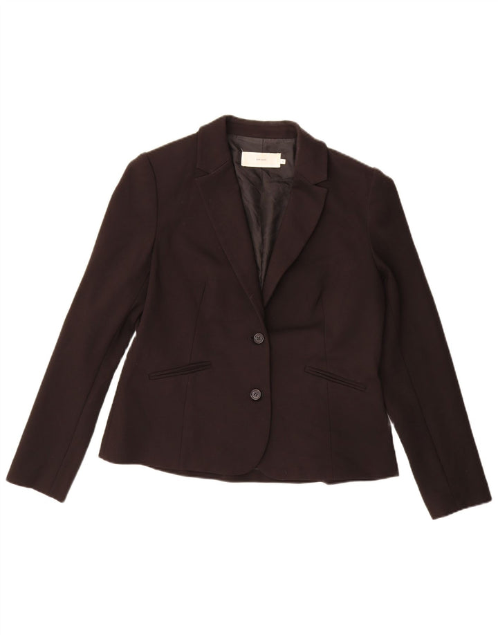 John Lewis Damen 2-Knopf-Blazerjacke UK 14 Mittelschwarze Viskose