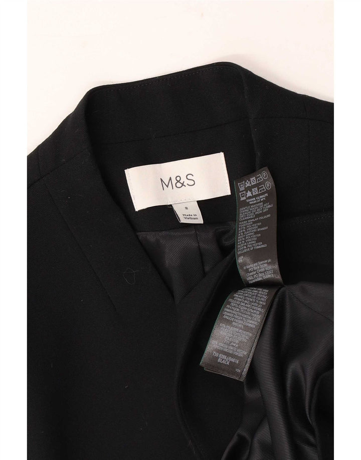 Marks & Spencer Offene Damen-Blazerjacke, Größe S, UK 8, Schwarz, Polyester