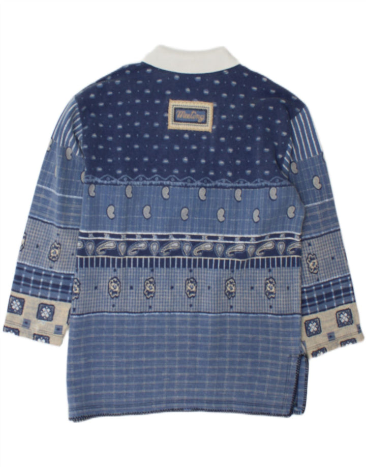 Meeting Herren-Sweatshirt mit Rollkragen, Mittelblau, Patchwork
