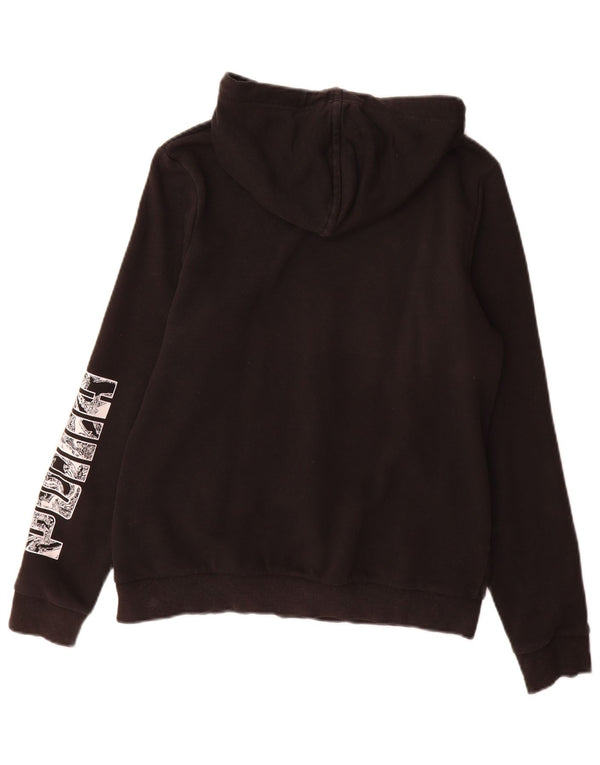 Puma Damen Graphic Hoodie Pullover UK 16 Large Schwarz