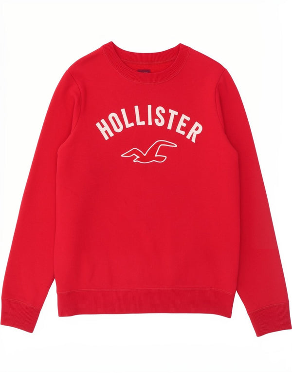 Hollister Damen-Sweatshirt mit Grafik, UK 8, Größe S, Rot, Baumwolle