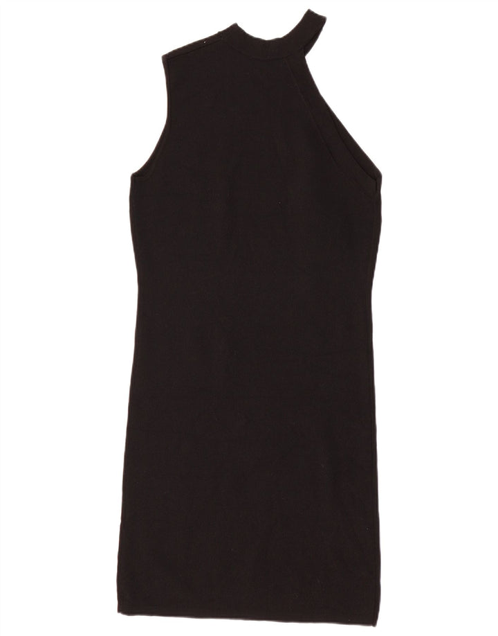 Zara Damen One-Shoulder-Bodycon-Kleid UK 12 Medium Schwarz