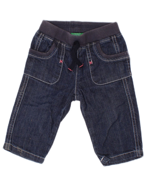 Benetton Baby-Jeansshorts für Mädchen, 3–6 Monate, W18, marineblaue Baumwolle