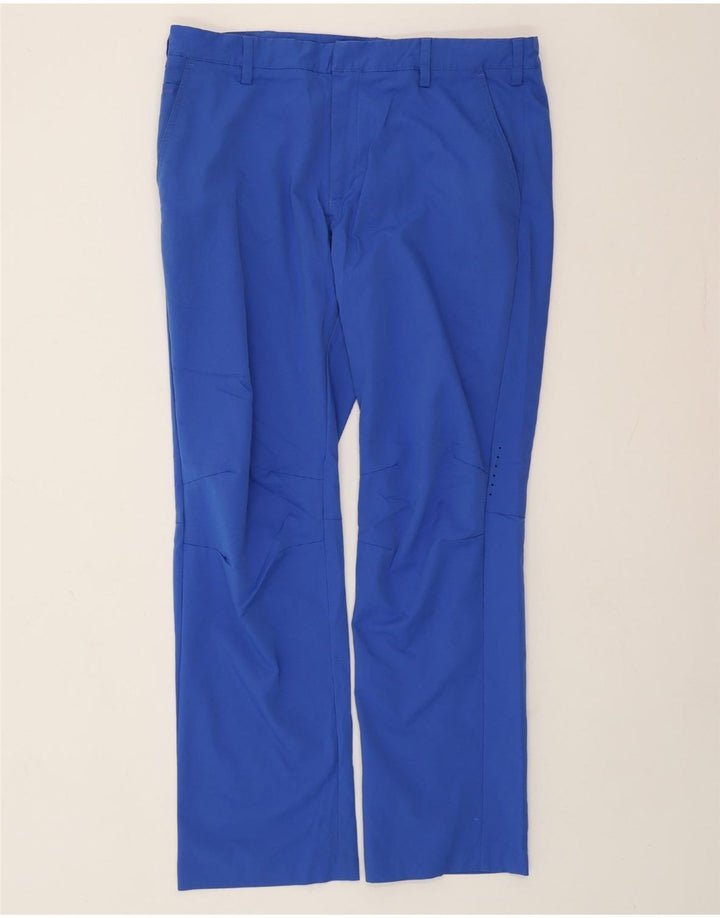 ADIDAS Herren Straight Chino Hose W36 L32 Blaues Polyester