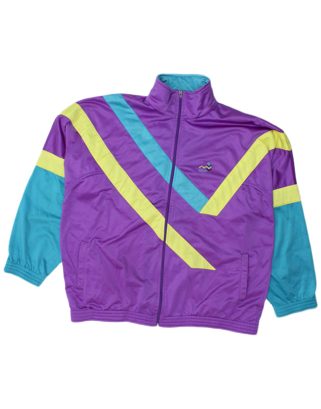 Brugi Herren-Trainingsanzug, XL, violett, Farbblock-Polyester