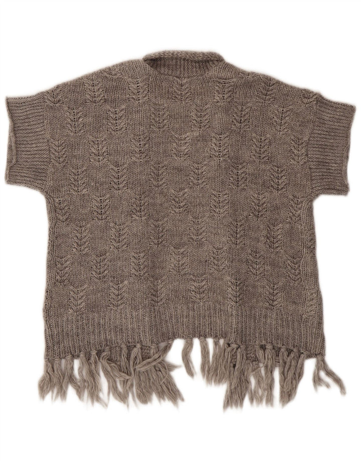 Marks & Spencer Damen-Strickjacke mit kurzen Ärmeln, offen, Gr. 14, Mittelgrau