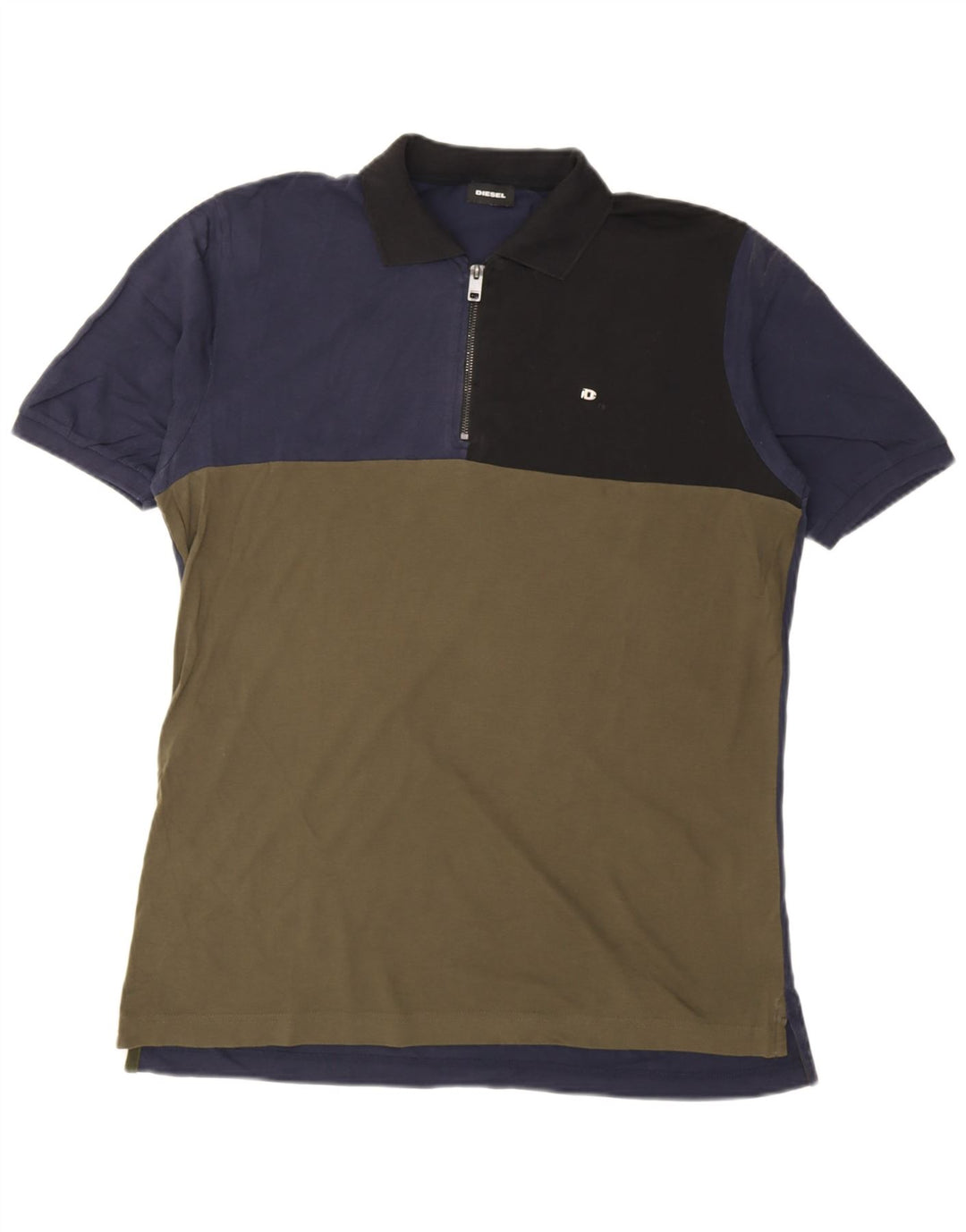 Diesel Herren-Poloshirt XL, mehrfarbig, Colourblock-Baumwolle