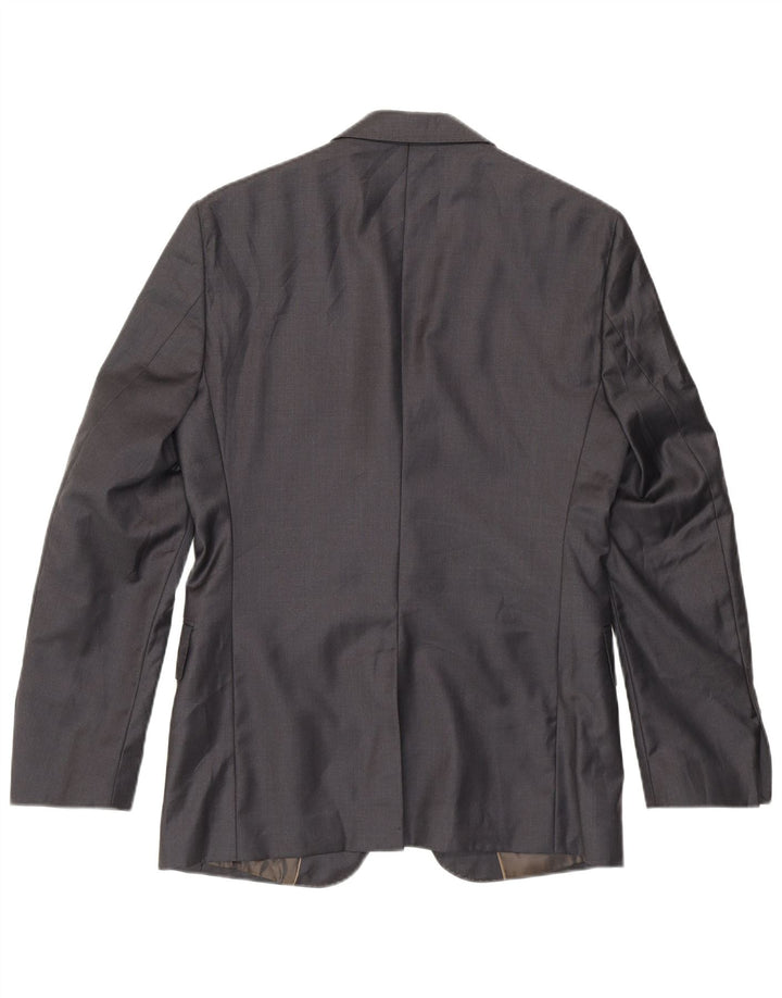 Zara Herren 2-Knopf-Blazer mit klassischer Passform, EU 46, kleine graue Wolle