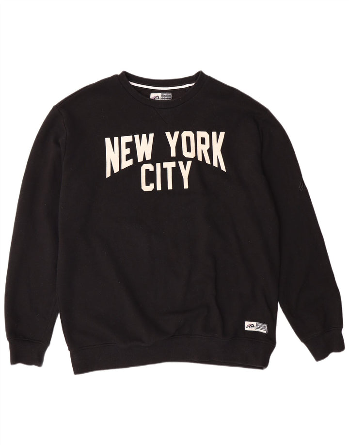 ALCOTT Herren-Sweatshirt mit New York City-Grafik, XL, schwarze Baumwolle