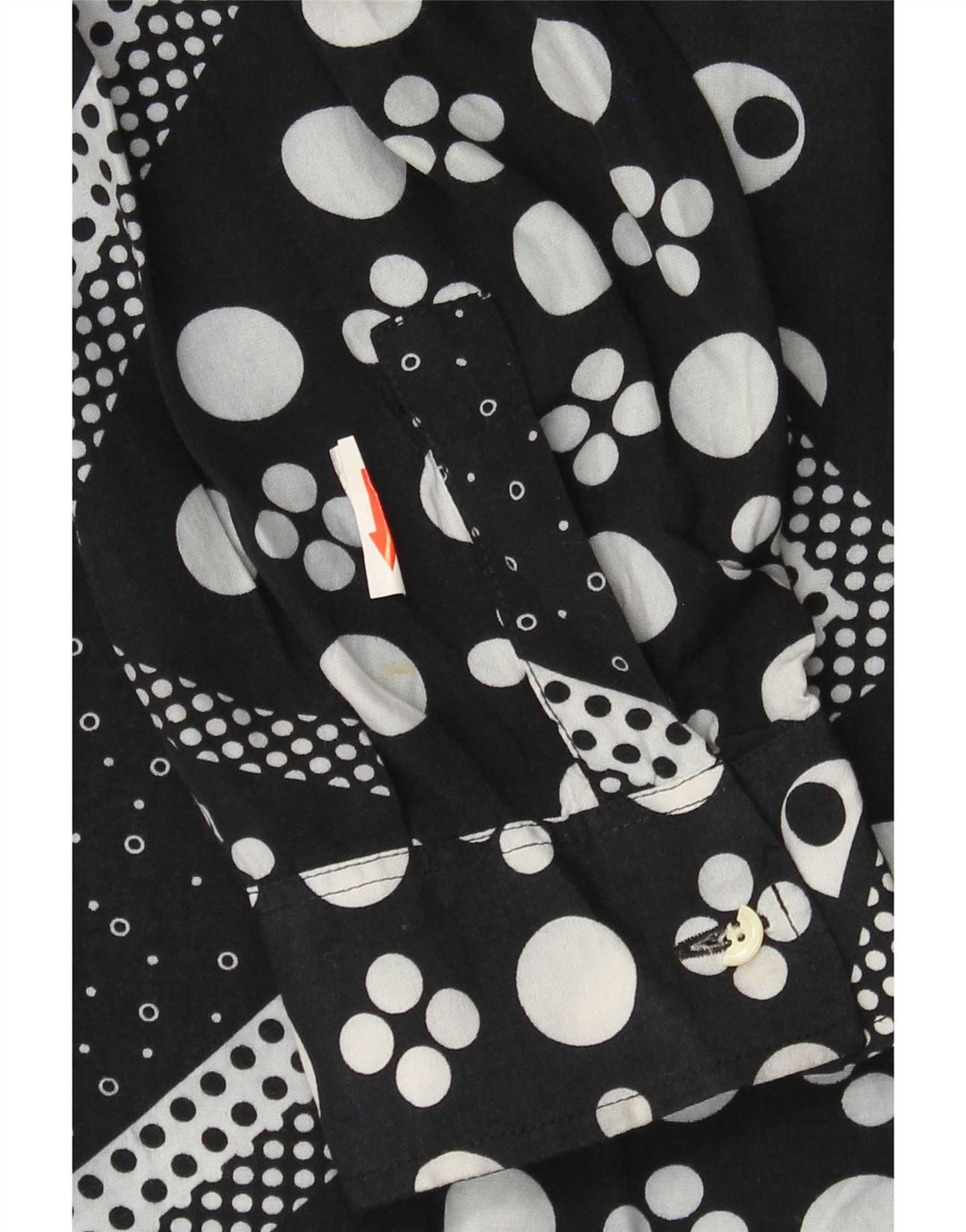 Vintage Herrenhemd XL Schwarz Geometrisch Viskose