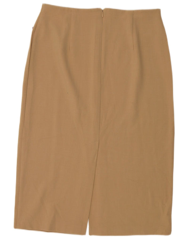 Marks & Spencer Damen Bleistiftrock UK 18 XL W34 Beige Polyester