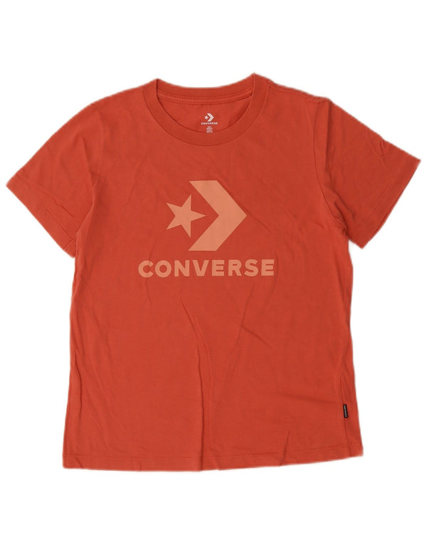 Converse Damen Grafik-T-Shirt-Oberteil UK 10 Small Orange Baumwolle