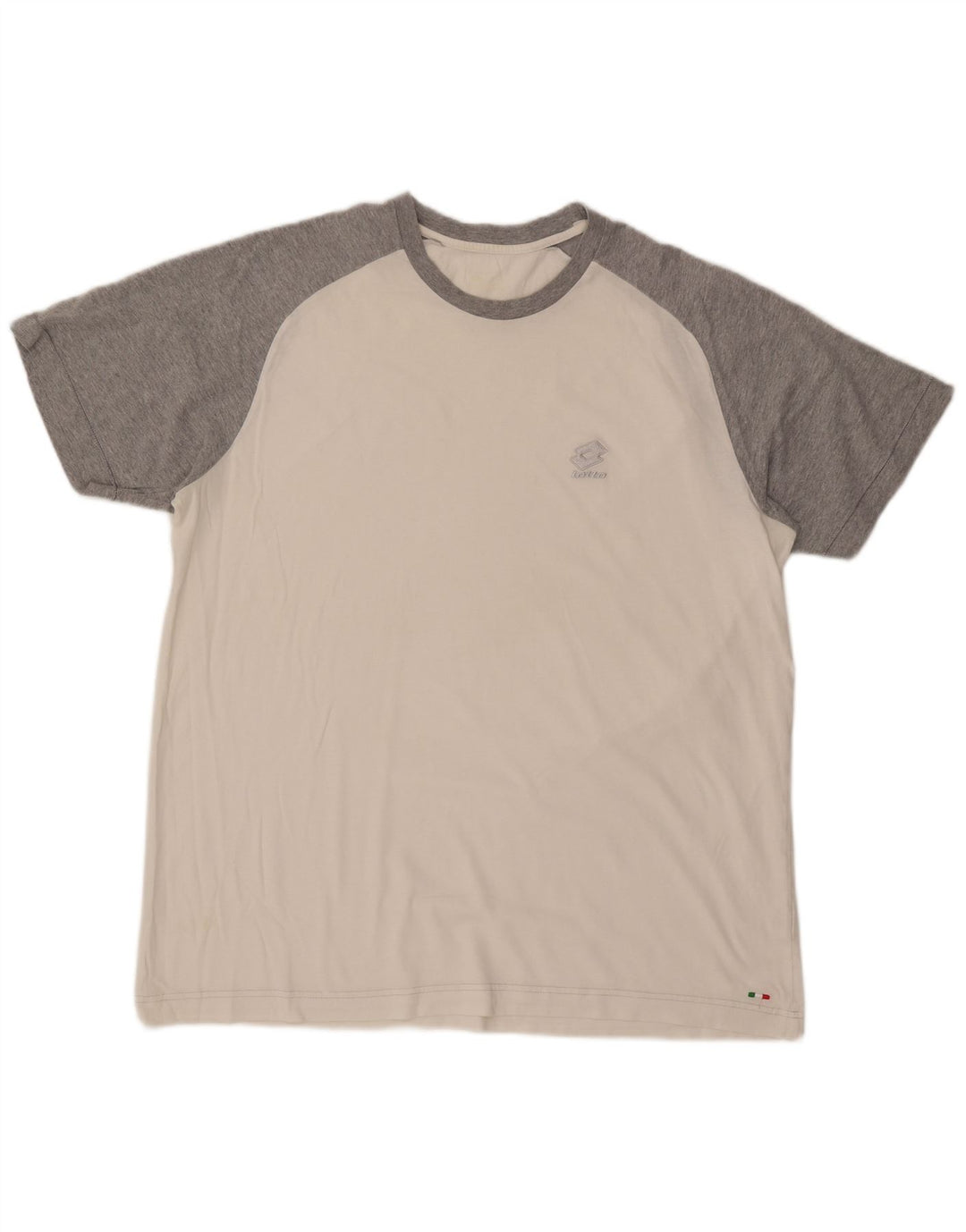 LOTTO Herren T-Shirt Top UK 46/46 3XL Weiße Colourblock-Baumwolle