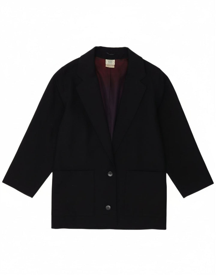 Laura Ashley Damen-Blazerjacke mit 2 Knöpfen, Größe S, Marineblau, Wolle, UK 10