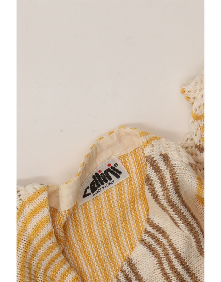 Cellini Damen-Cardigan-Pullover UK 12 Mittelweiß gestreift
