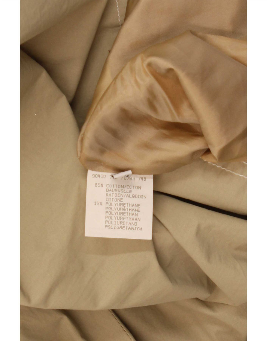 Vintage Damen Parka-Jacke mit Kapuze, übergroß, UK 8, Größe S, Beige, Baumwolle