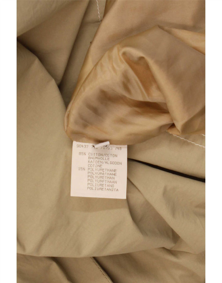 Vintage Damen Parka-Jacke mit Kapuze, übergroß, UK 8, Größe S, Beige, Baumwolle