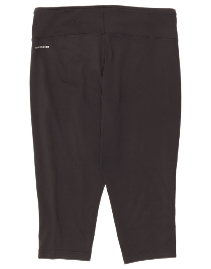 Reebok Damen Capri-Leggings UK 16/18 Large Schwarz Polyester