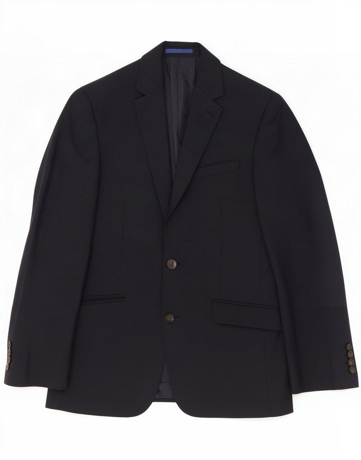 Marks & Spencer Herren-Blazer mit 2 Knöpfen, Gr. 36, Größe S, Schwarz, Polyester