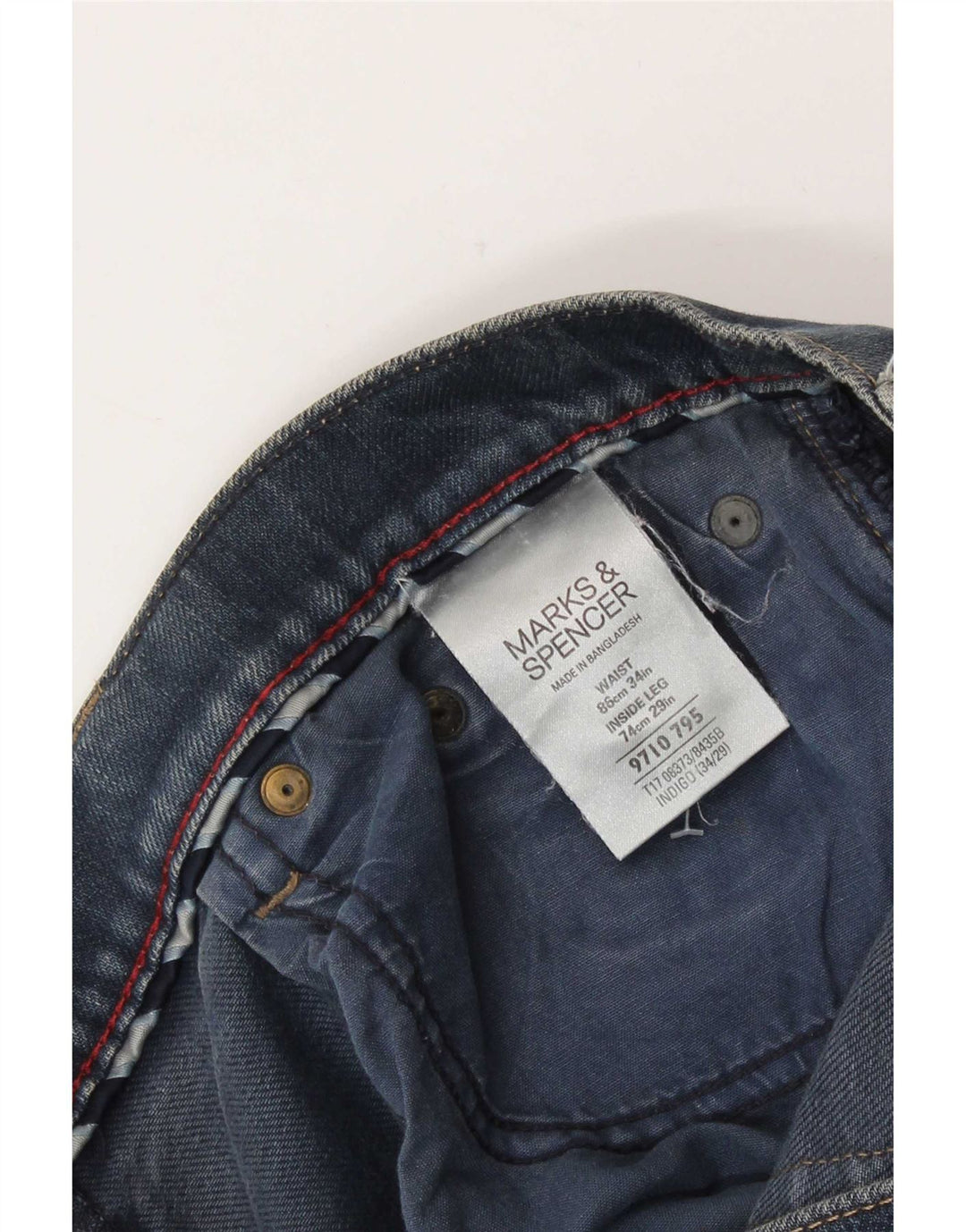 Marks & Spencer Damen Straight Jeans W34 L25 Blaue Baumwolle