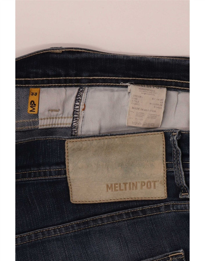 Meltin' Pot Herren Slim Jeans W33 L32 Blaue Baumwolle
