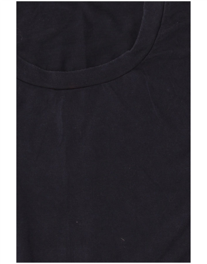 Reiss Herren T-Shirt Top Large Marineblau Lyocell