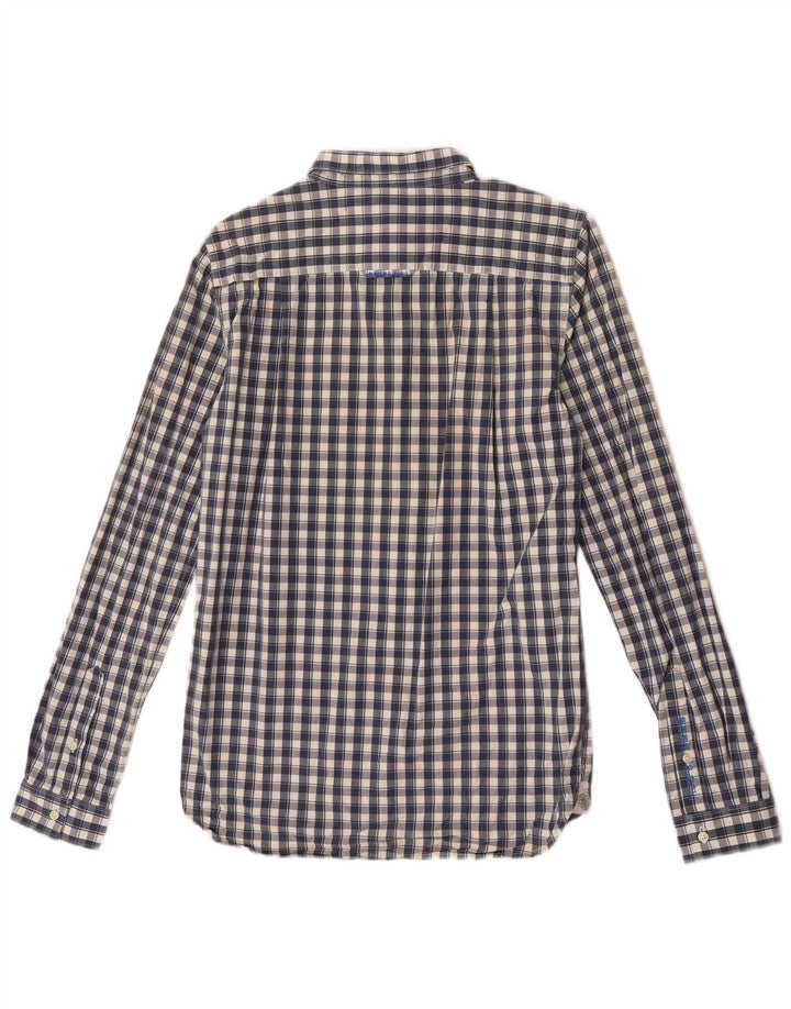 Superdry Herren-Hemd, klein, marineblau, kariert, Baumwolle