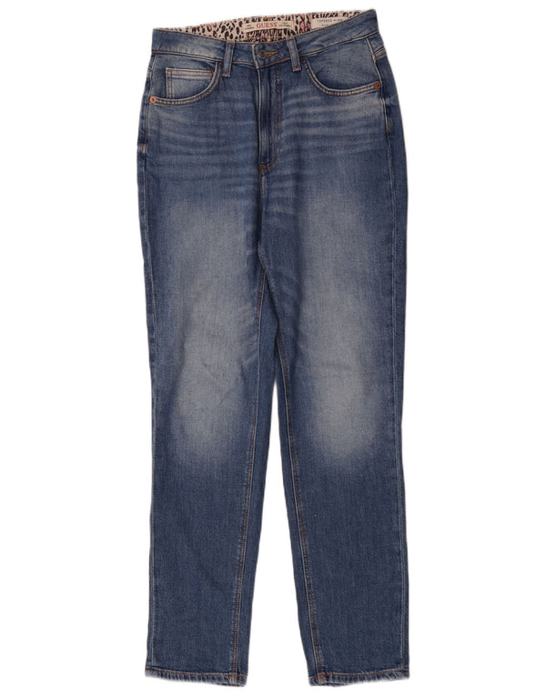 Guess Damen Mom Jean Tapered Jeans W28 L31 Blaue Baumwolle