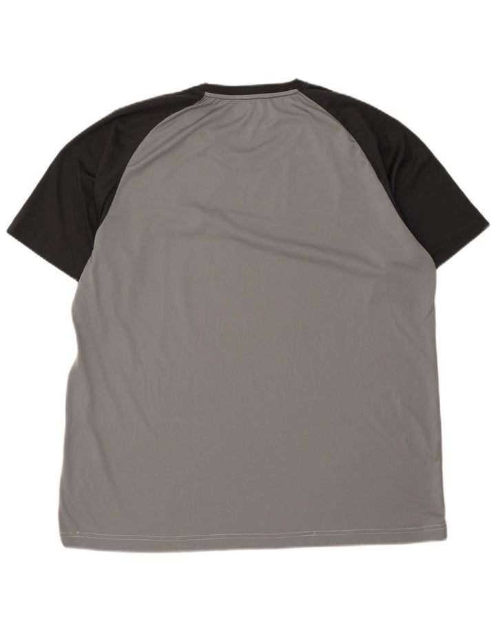 REEBOK Mens T-Shirt Top 2XL Black Colourblock