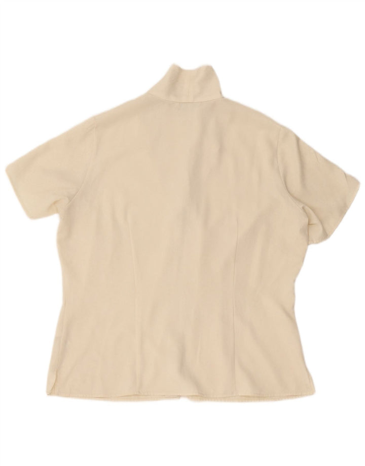 Marks & Spencer Damen Kurzarm-Hemdbluse UK 16 Large Beige