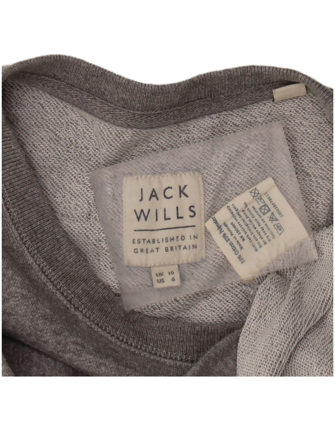 JACK WILLS Damen-Sweatshirt mit Grafik, UK 10, Größe S, grau, Baumwolle