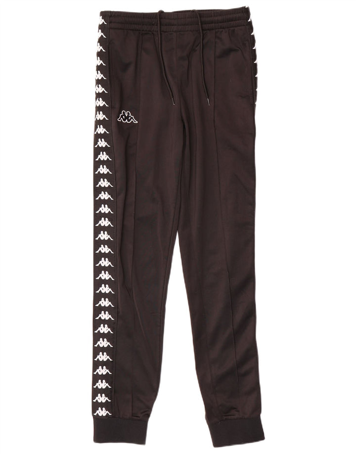 Kappa Herren Grafik-Trainingshose, Jogginghose, Größe S, Schwarz, Polyester