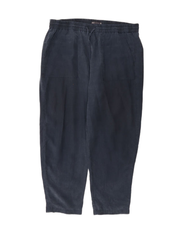 Marks & Spencer Damen-Chinohose mit hoher Taille, UK 18, XL W38 L26, Marineblau