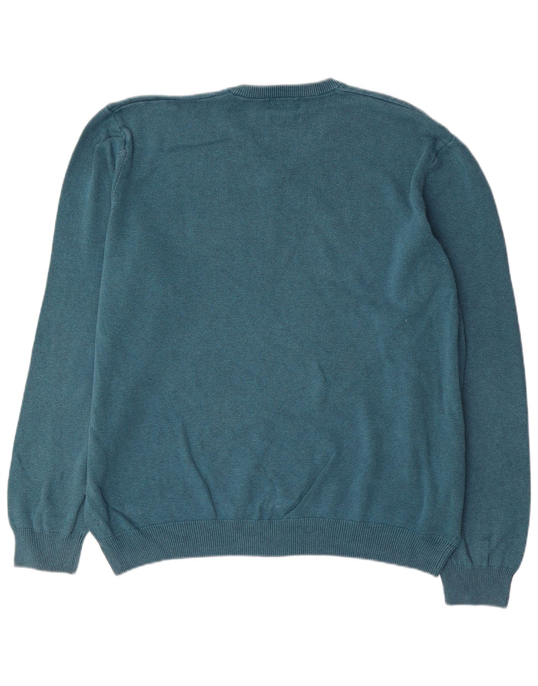 Marks & Spencer Herren-Pullover mit V-Ausschnitt, 2XL, blaue Baumwolle
