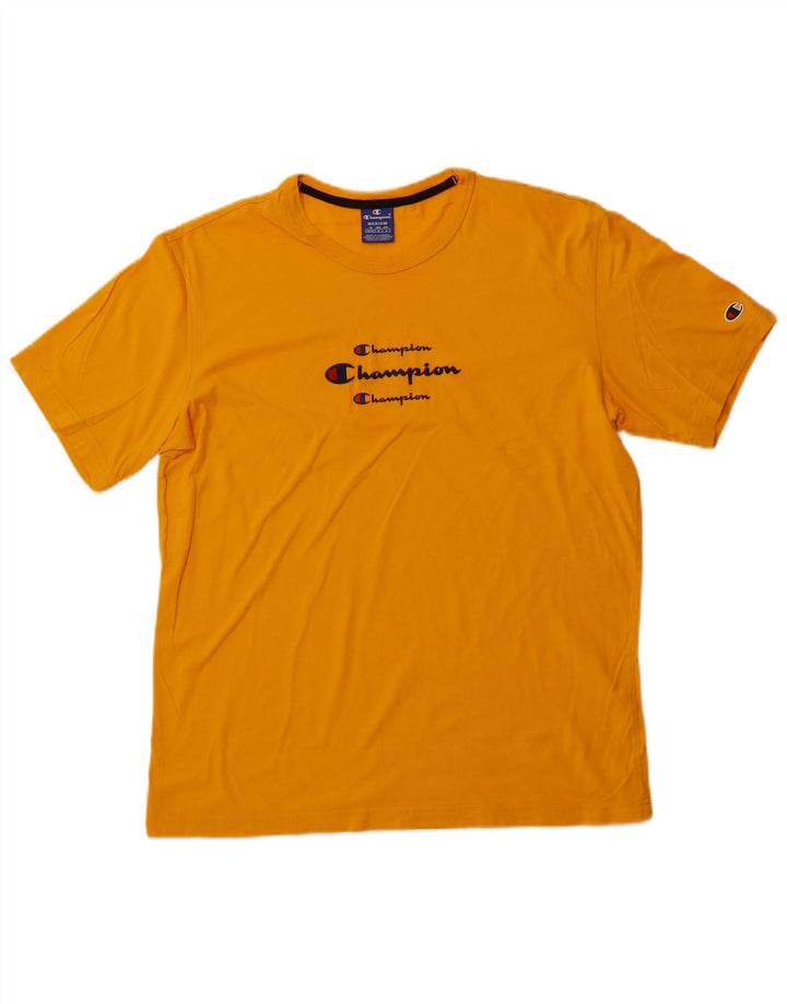 CHAMPION Herren Grafik-T-Shirt-Oberteil Mittelgelb
