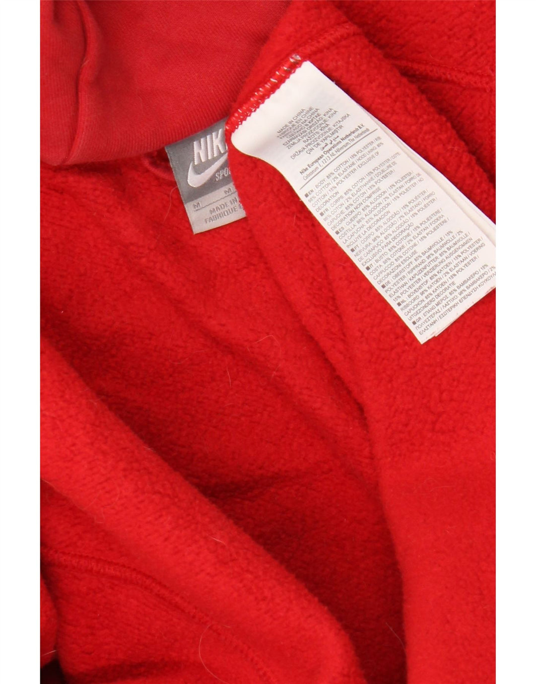 Nike Herren-Kapuzenpullover mit Reißverschluss, mittelrote Baumwolle