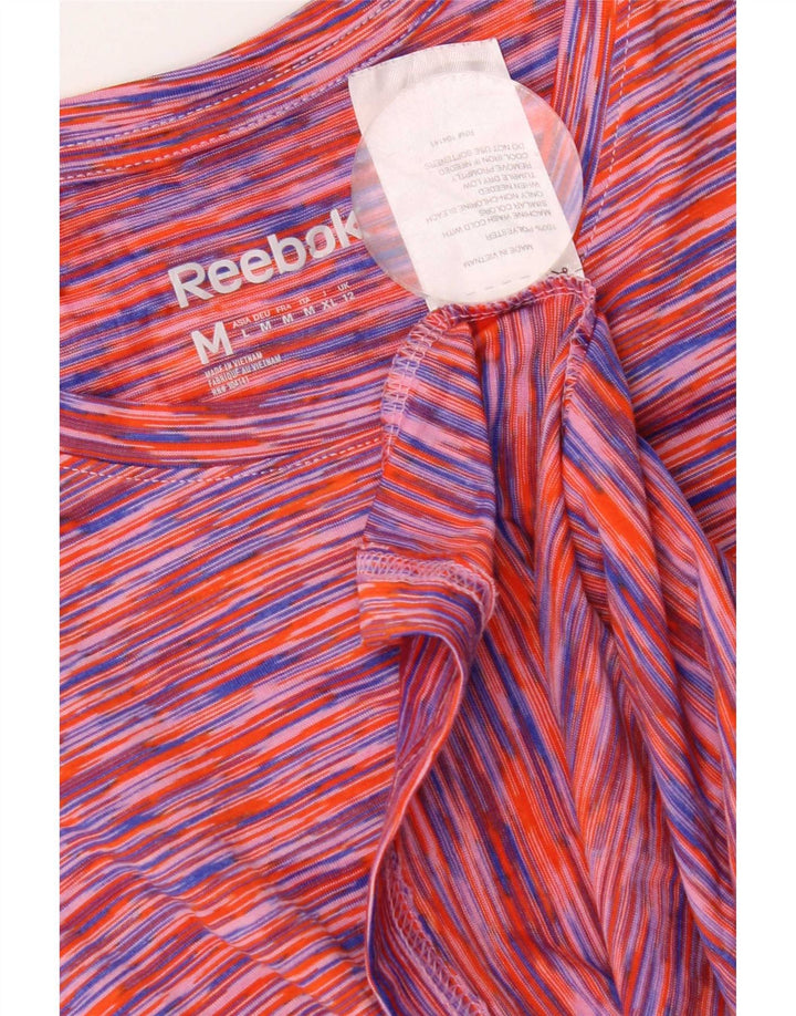 Reebok Damen T-Shirt Top UK 12 Medium Mehrfarbig geflecktes Polyester