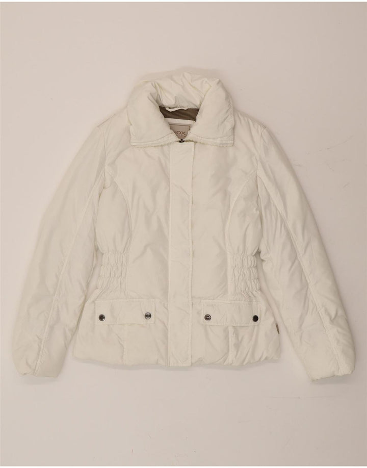 Geox Womens Respira übergroße gepolsterte Jacke UK 6 XS weiß Polyester