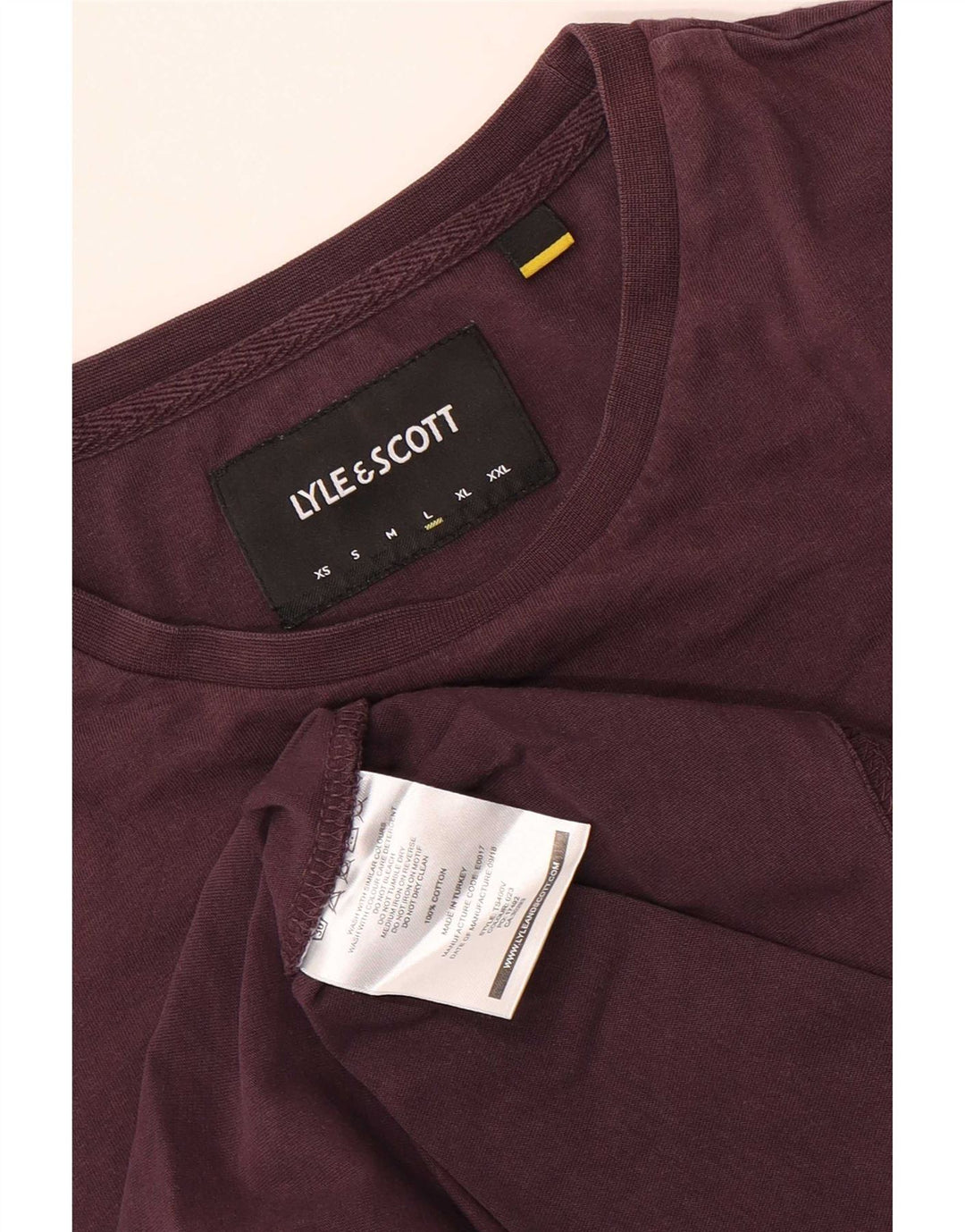 Lyle & Scott Herren T-Shirt Top Large Kastanienbraun Baumwolle